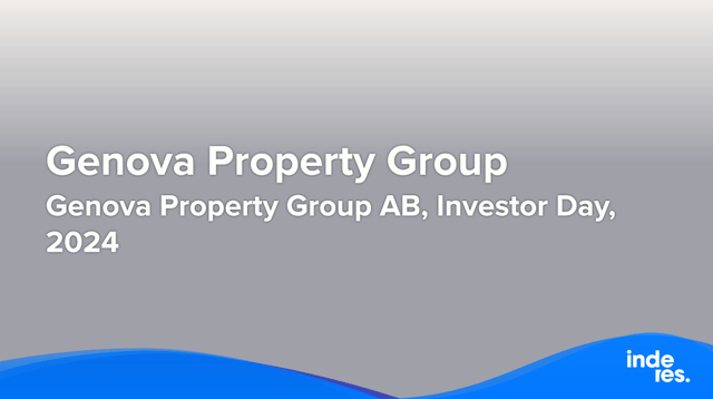 Genova Property Group AB, Investor Day, 2024