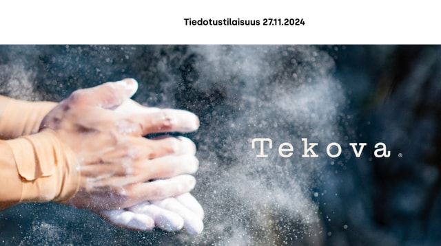 Tekovan tiedotustilaisuus 27.11. kello 10:00 alkaen