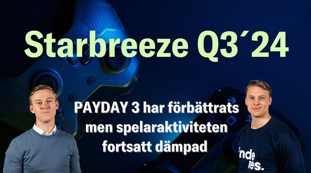 Starbreeze Q3´24: PAYDAY 3 har förbättrats men spelaraktiviteten fortsatt dämpad 