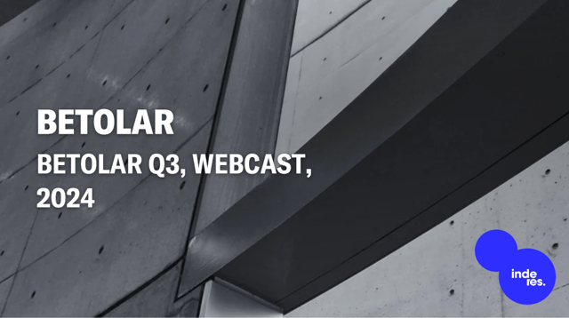 Betolar Q3, Webcast, 2024