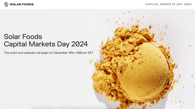 Solar Foods Capital Markets Day 2024