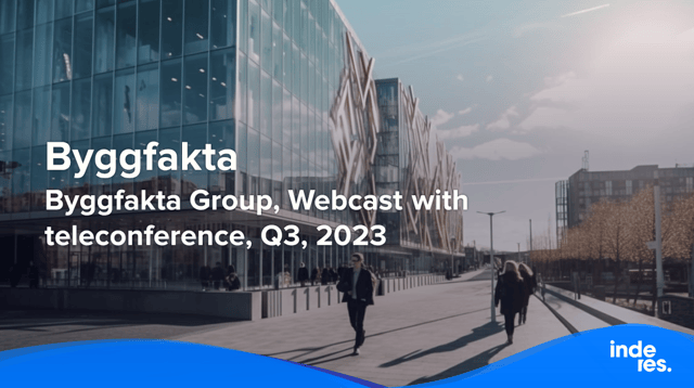 Byggfakta Group, Webcast with teleconference, Q3'23