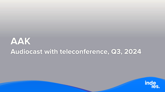 AAK, Audiocast with teleconference, Q3'24