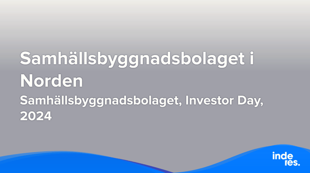 Samhällsbyggnadsbolaget, Investor Day, 2024