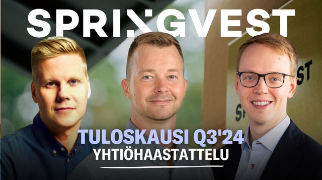 Springvest Q3’24: Exit-tuotoilla lisäosinkoja