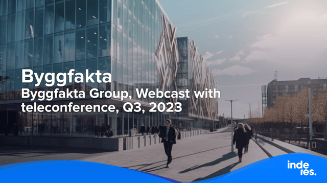 Byggfakta Group, Webcast with teleconference, Q3, 2023