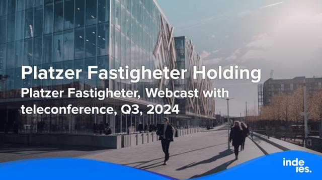 Platzer Fastigheter, Webcast with teleconference, Q3'24