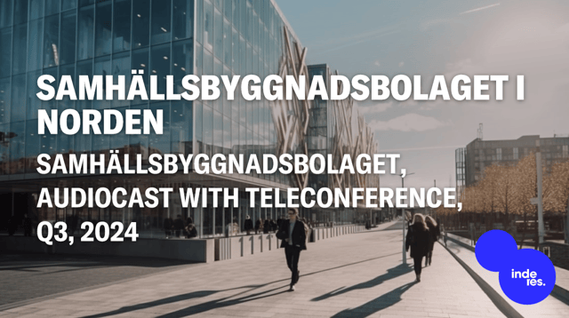 Samhällsbyggnadsbolaget, Audiocast with teleconference, Q3'24